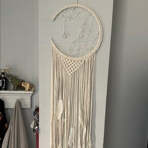 Bohemian style Macrame Moon wall hanging